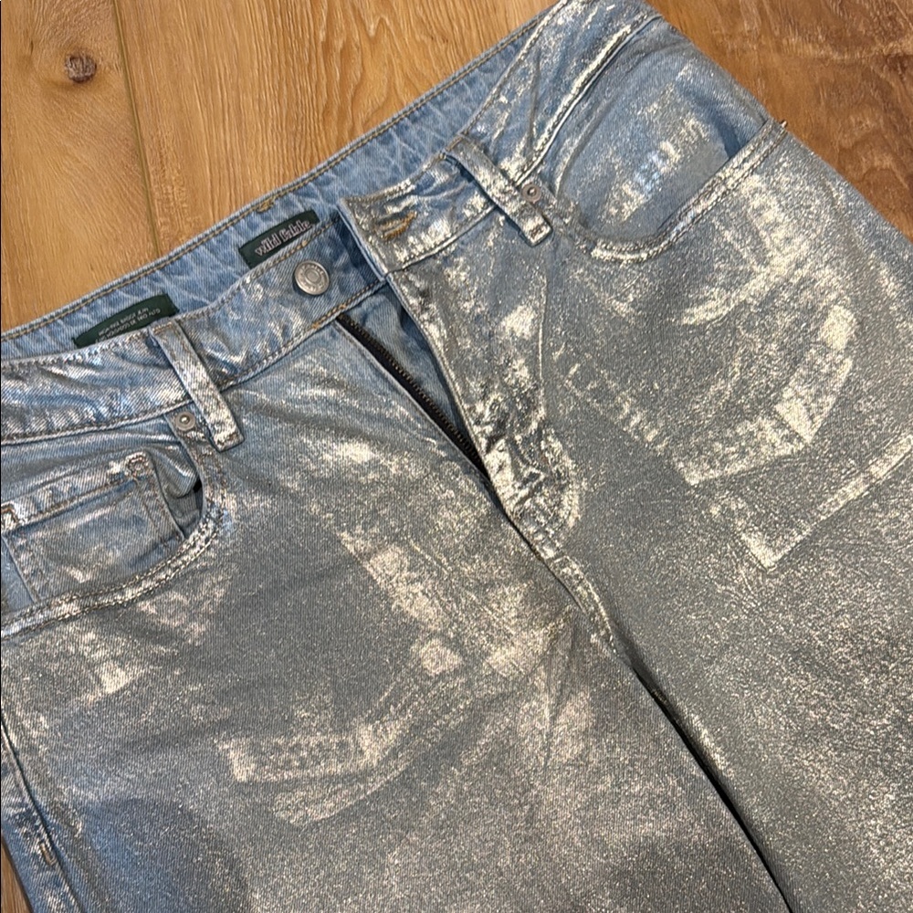 Wild Fable Silver Metallic Jeans - Picture 3 of 6